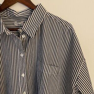 NWT Clare V. Emilette Oversized Striped Shirt, Size XL, 100% Cotton